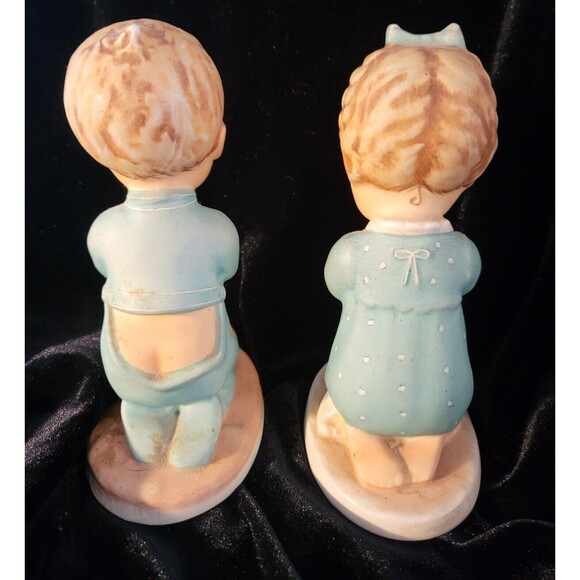 Goebel Figurine A Child’s Prayer Ceramic 1957 Hummel - Set of 2, Boy & Girl - Picture 2 of 4